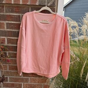 Free People Ladies XS Oversized Blush Peach Long Sleeve Top
